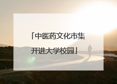 中医药文化市集开进大学校园
